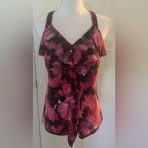 Elle ruffled tank top with sequins